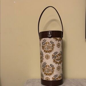 Vintage Tapestry Cylinder Yarn Knitting Carrier Tote Bag